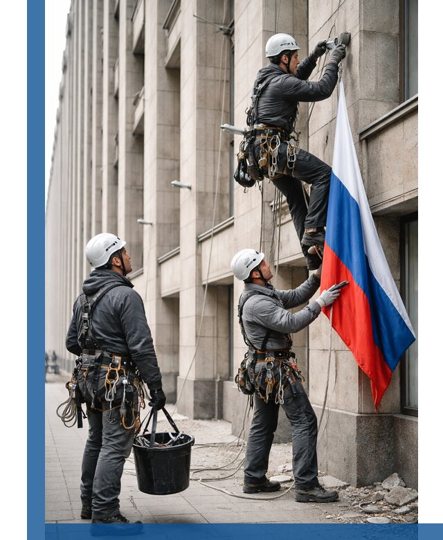 Профессиональная установка флагов на фасаде в Морозовске