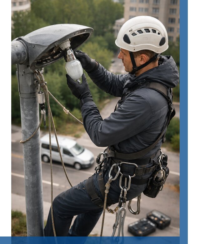 Замена ламп на высоте в Морозовске от 2567 р. | ВЫСОТНИК-Мрз