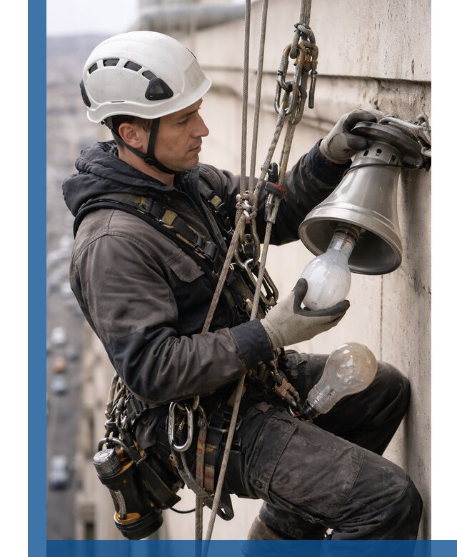 Замена ламп на высоте в Морозовске профессионально и быстро