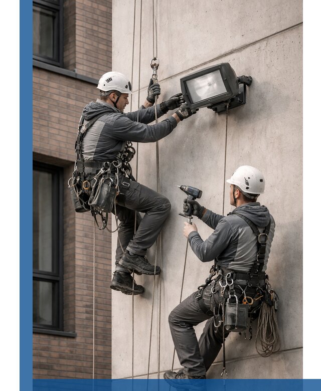 Профессиональный монтаж фасадных прожекторов в Морозовске под ключ