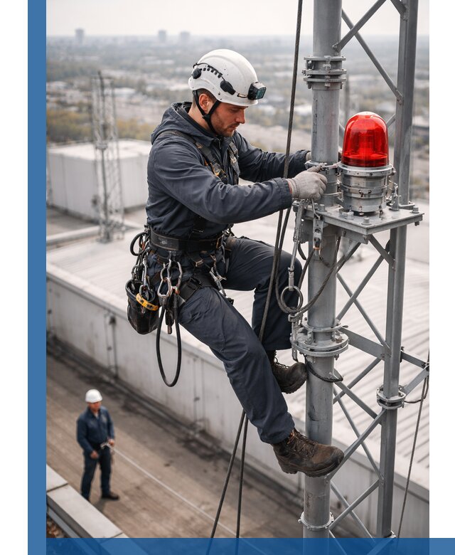 Монтаж заградительных огней и обслуживание объектов в Морозовске