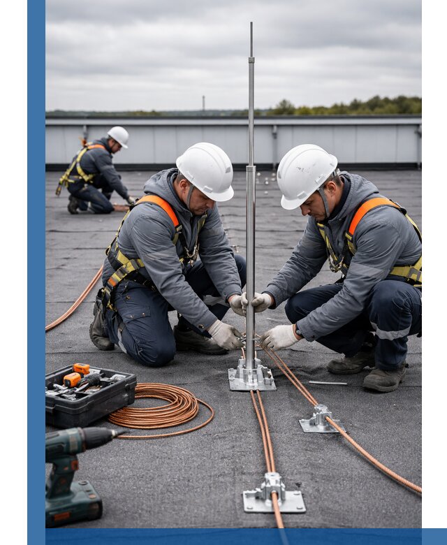 Монтаж молниезащиты на кровле в Морозовске под ключ с гарантией