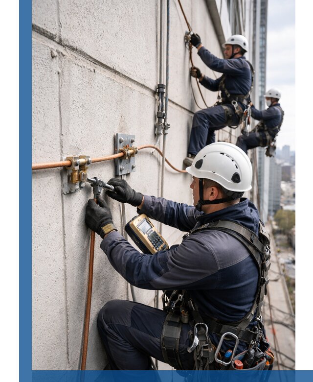 Монтаж системы заземления здания и молниезащиты в Морозовске