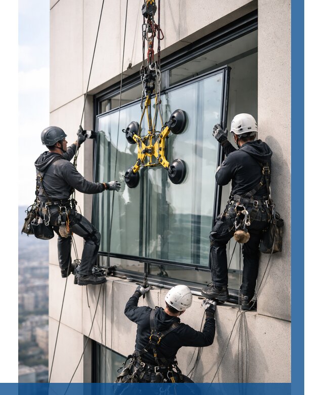 Монтаж стеклопакетов на высоте в Морозовске от 3285 р. | ВЫСОТНИК-Мрз