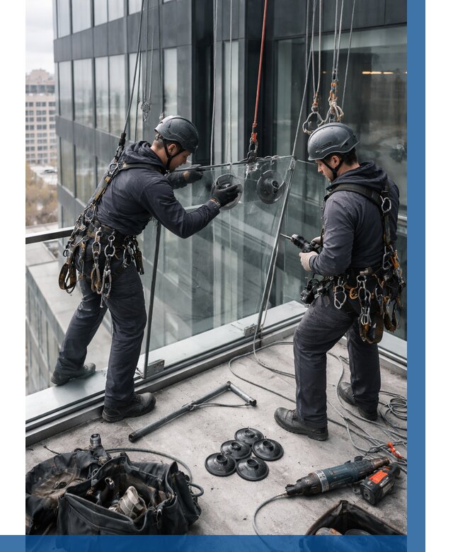 Монтаж стеклянных ограждений в Морозовске от 2567 р. | ВЫСОТНИК-Мрз