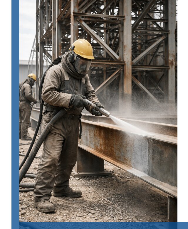 Пескоструйная очистка металлоконструкций в Морозовске промышленная