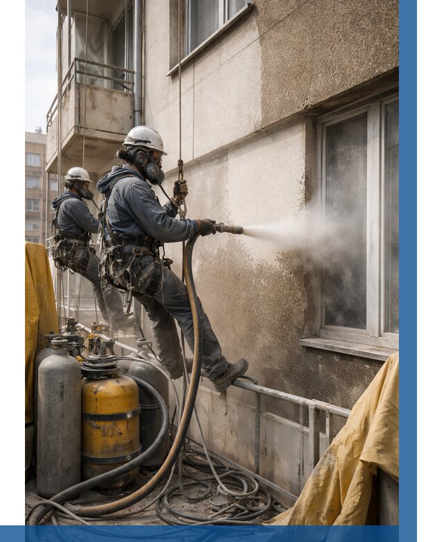 Пескоструйная очистка фасада в Морозовске от 667 р. | ВЫСОТНИК-Мрз