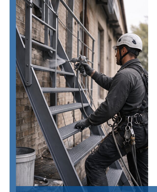 Покраска и антикоррозионная защита пожарных лестниц в Морозовске