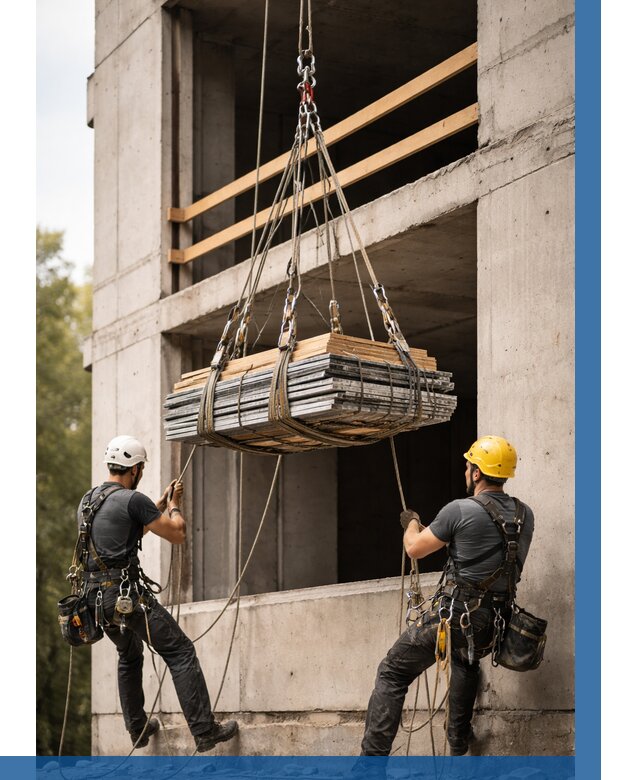 Подъем материала на этаж веревками в Морозовске от 1540 р. | ВЫСОТНИК-Мрз