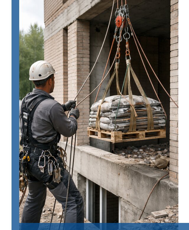 Подъем материалов на этаж веревками в Морозовске оперативно