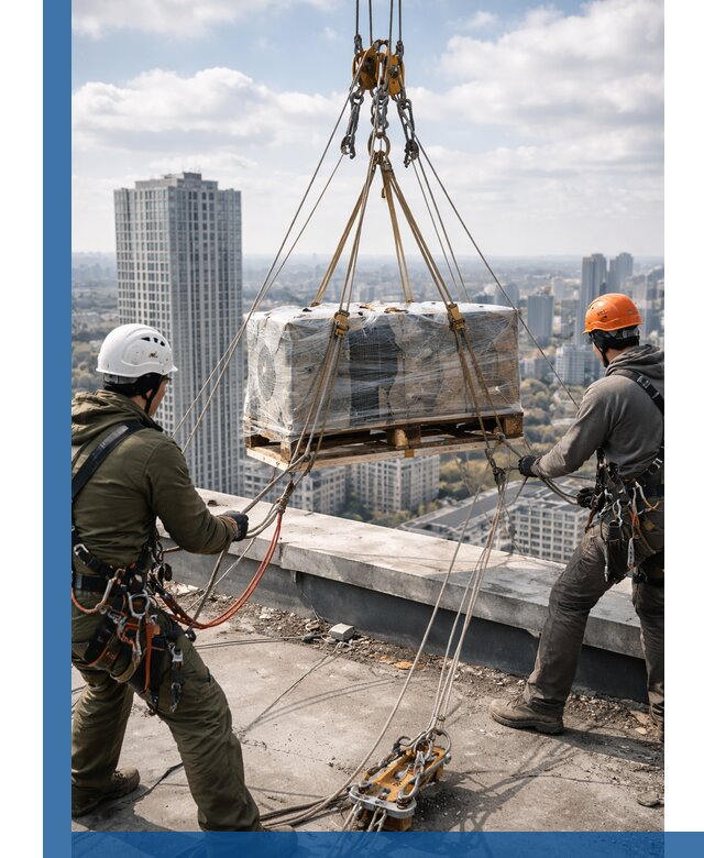 Подъем и монтаж крупногабаритных грузов на крышу в Морозовске