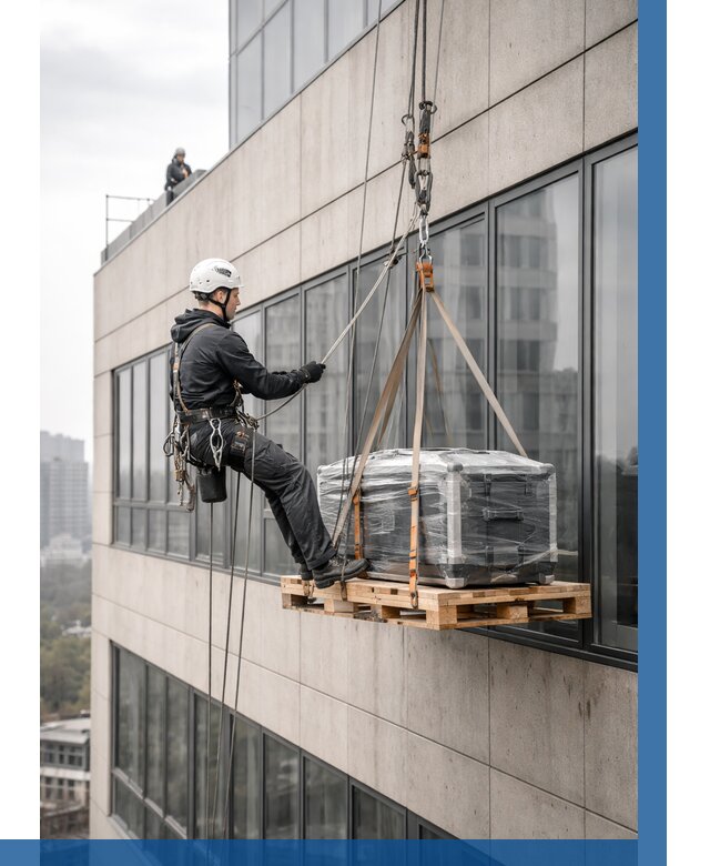 Спуск груза по фасаду в Морозовске от 3593 р. | ВЫСОТНИК-Мрз