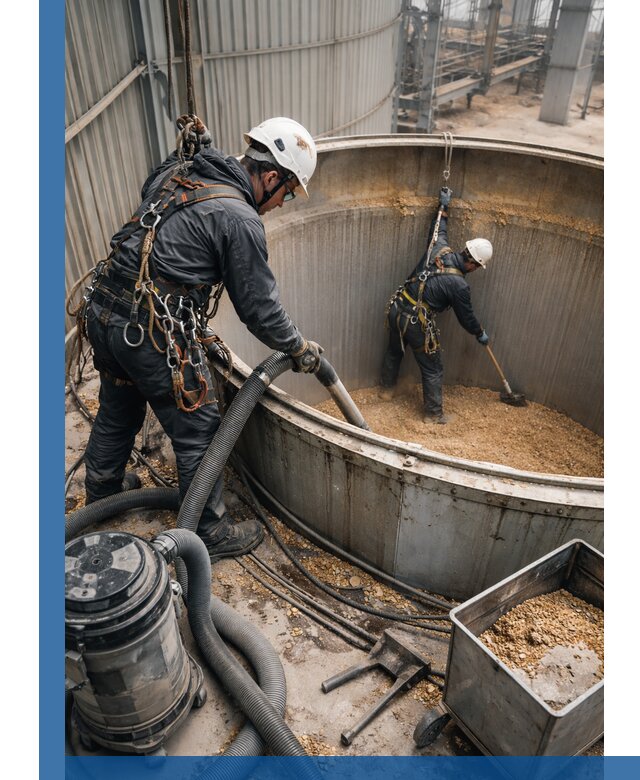 Профессиональная чистка зерновых бункеров в Морозовске с выездом