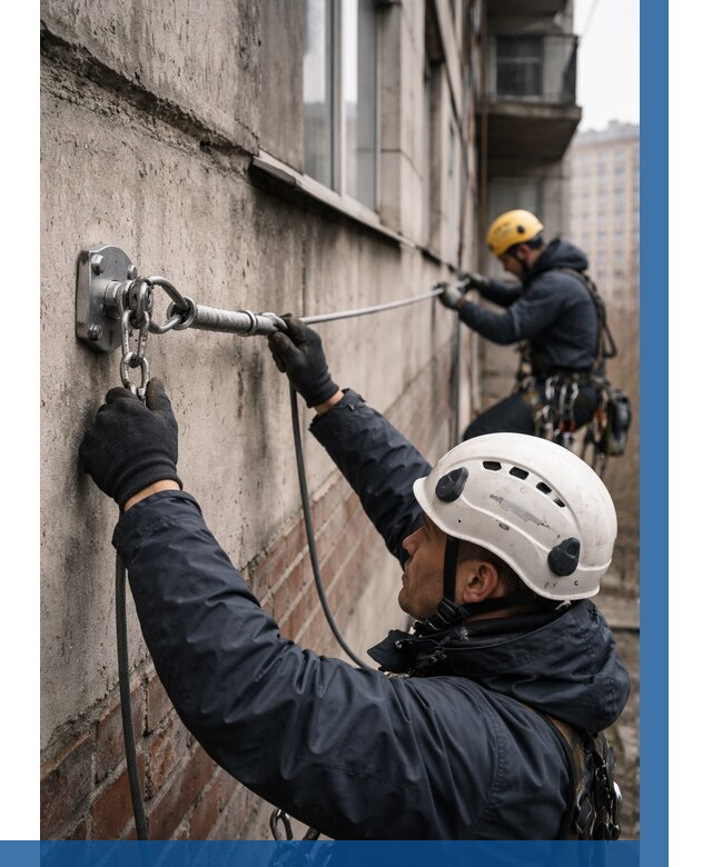 Монтаж анкерных линий в Морозовске от 3080 р. | ВЫСОТНИК-Мрз