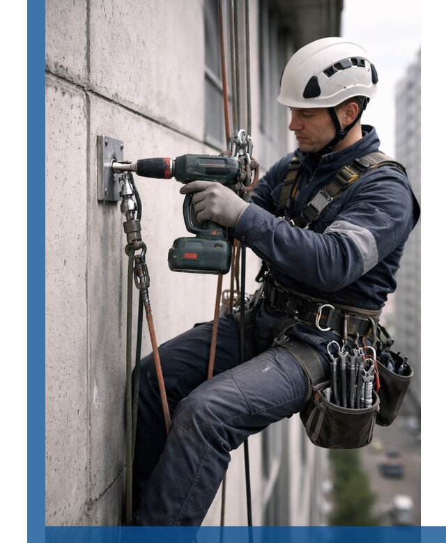 Установка анкерных точек для высотных работ в Морозовске