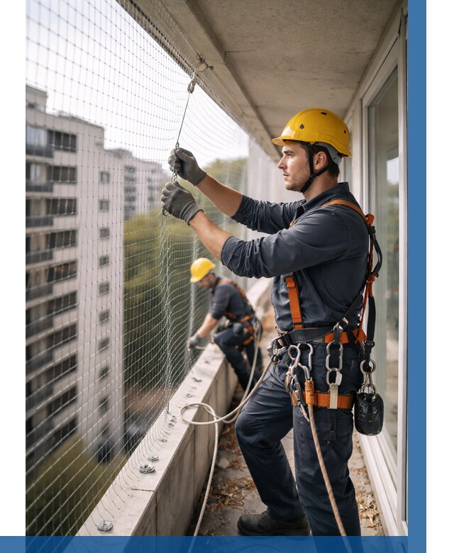 Монтаж сетки от птиц в Морозовске от 4620 р. | ВЫСОТНИК-Мрз